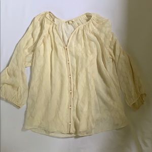 Shoshanna off white button front blouse